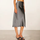 Emilia - Modischer Midirock mit hoher Taille und Seitenschlitz