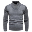 Anton - Bequemer Langärmelig Schlanke Passform Zweiteiliger Pullover