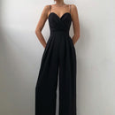 Talia - Modischer Sling Strap mit Taille gerade Jumpsuit