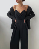 Talia - Modischer Sling Strap mit Taille gerade Jumpsuit