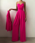 Talia - Modischer Sling Strap mit Taille gerade Jumpsuit