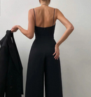 Talia - Modischer Sling Strap mit Taille gerade Jumpsuit