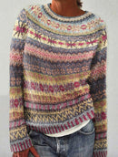 Isabella - Bunt Bedruckter Pullover Für Stilvolle Wärme