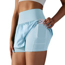 ElviraFit – 2-in-1-Trainingsshorts mit hohem Bund, integrierter Schicht und praktischen Aufbewahrungstaschen