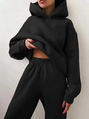 Raina - Stylisches Zweiteiliges Kapuzenpulli Set Für Ultimativen Komfort