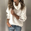 Emilia - Langärmelig Rollkragenpullover Mit Schaltflächen