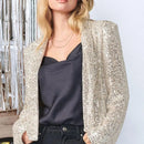 Hanna - Stylischer Pailletten Blazer mit langen Ärmeln und offener Frontgestaltung