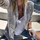 Hanna - Stylischer Pailletten Blazer mit langen Ärmeln und offener Frontgestaltung