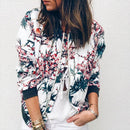 Livia - Stylische langärmelige Bomberjacke mit floralem Muster und Reißverschluss