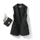 Lena - Locker geschnittener ärmelloser Blazer mit Reverskragen und Knopf