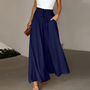 Leonora - Lässige Hose mit weitem Bein und verstellbarem Kordelzug und elastischem Bund