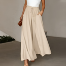 Leonora - Lässige Hose mit weitem Bein und verstellbarem Kordelzug und elastischem Bund