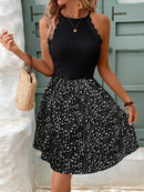 Wibke – Stylisches ärmelloses Minikleid mit Rundhalsausschnitt und Blumendruck
