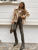 Juno - Bequem  Langärmelig Kunstpelz Jacke