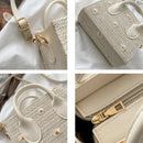 Elena – Handtasche mit Blumenmuster strukturiertem Finish und Griffen