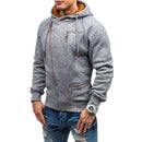 Louis - Langärmeliger Reißverschluss Kapuzenpulli Mit Mehreren Taschen