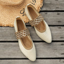 Nina - Eleganter geometri Schuhe Diagonalriemenschuh mit gepolsterter Sohle