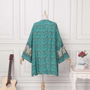 Heidi – Stilvoller mittellanger Boho-Kimono mit Vintage-Muster und weiten Ärmeln