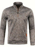Anselm - Lässig Langärmelig Vlies Halber Reißverschluss Pullover