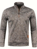 Anselm - Lässig Langärmelig Vlies Halber Reißverschluss Pullover