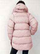 Emilia - Langärmelige Reißverschluss Kapuze Pufferjacke