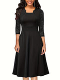 Emma – Elegantes Kleid mit langen Ärmeln und quadratischem Ausschnitt