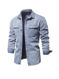 Alwin - Lässige langärmelige Denim Jacke mit Knöpfen und Taschen