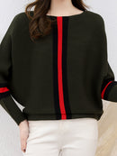 Eleganter Farbblock-Strickpullover mit U-Boot-Ausschnitt fÃ¼r Damen | Emily