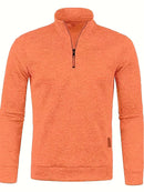 Anselm - Lässig Langärmelig Vlies Halber Reißverschluss Pullover