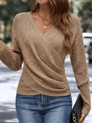 Isabell - Bequemer Pullover mit V Ausschnitt und langen Ärmeln