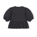 Hannah - Leichtgewicht Bluse mit Puffärmeln und Rundhalsausschnitt