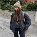 Thalia - Warmes Langärmelig Überdimensionale Bomberjacke mit Taschen
