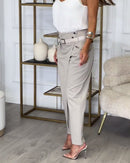 Elena – Elegante drapierte Hose mit verstellbarem Schnallengürtel