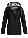 Emma - Langärmelig Wasserdicht Kapuze Jacke Mit Taschen