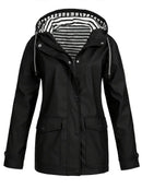 Emma - Langärmelig Wasserdicht Kapuze Jacke Mit Taschen