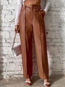 Emma - Bequeme Hohe Taille Hose mit geradem Bein und Taschen