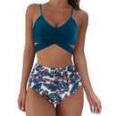 Elina – Stylisches Hohe Taille Bikini Satz mit Blumenprint