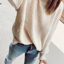 Olivia - Gemütlicher einfarbiger Langarmpullover