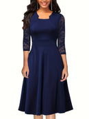 Emma – Elegantes Kleid mit langen Ärmeln und quadratischem Ausschnitt