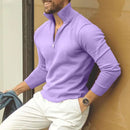 Carl - Langärmelig Standkragen Halber Reißverschluss Pullover