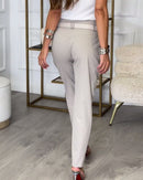 Elena – Elegante drapierte Hose mit verstellbarem Schnallengürtel