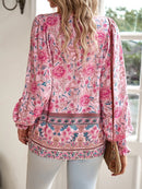 Luisa - Lässiges bedrucktes Langarmshirt mit V Ausschnitt für einen modischen Look