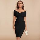 Blanca – Elegantes schulterfreies Schlanke Passform Midikleid mit Reißverschluss auf der Rückseite