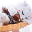 CatChasse - Elektrisches quietschendes Vogelspielzeug mit Federn und Zwitschergeräuschen für interaktives Katzenspiel