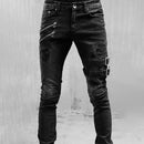 Jannik – Schlanke Passform Hose mit Schnallenriemen und Reißverschlussdetails
