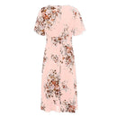 Zayana – Stilvolles Blumenmuster V-Ausschnitt Kleid mit Kurze Ärmel