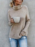 Lea - Bequem Langärmelig Rollkragenpullover Pullover