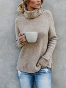 Lea - Bequem Langärmelig Rollkragenpullover Pullover