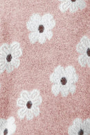 Gisela - Langärmelig Blümchenmuster Halb Reißverschluss Pullover