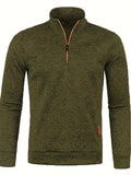 Anselm - Lässig Langärmelig Vlies Halber Reißverschluss Pullover
